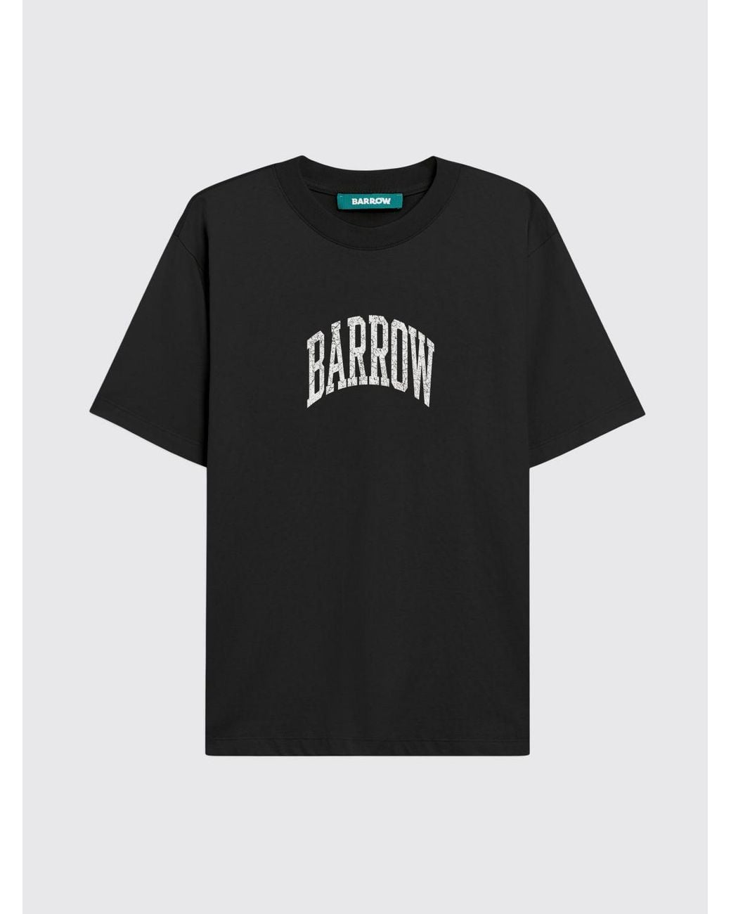 Barrow Blue Cotton T-Shirt With Graphic Logo Print And Dropped Shoulders for men