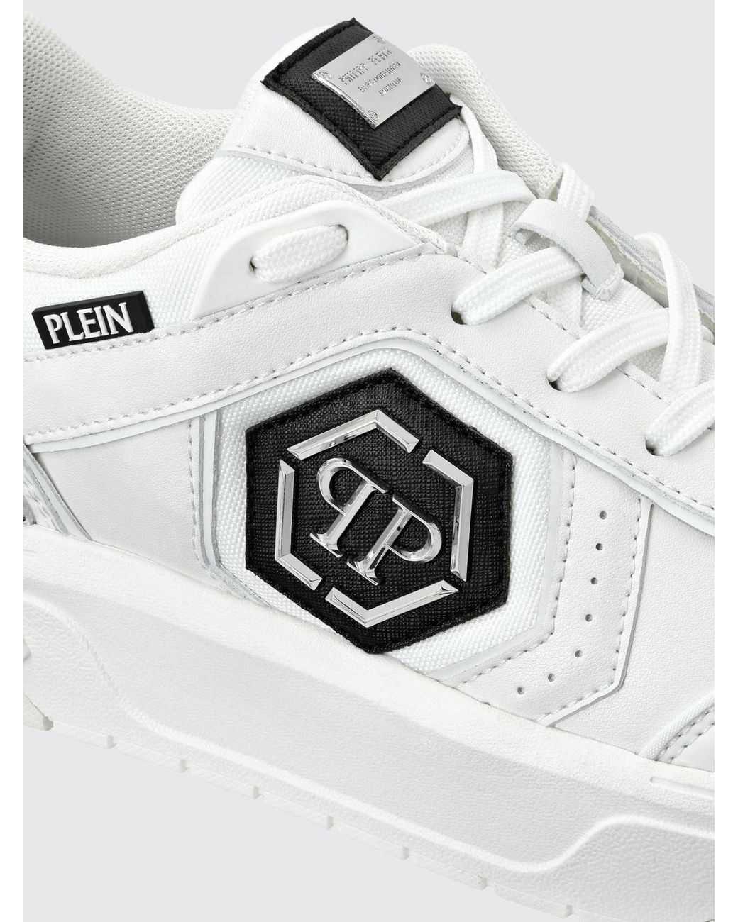 Philipp Plein White Leather And Mesh Sneakers for men
