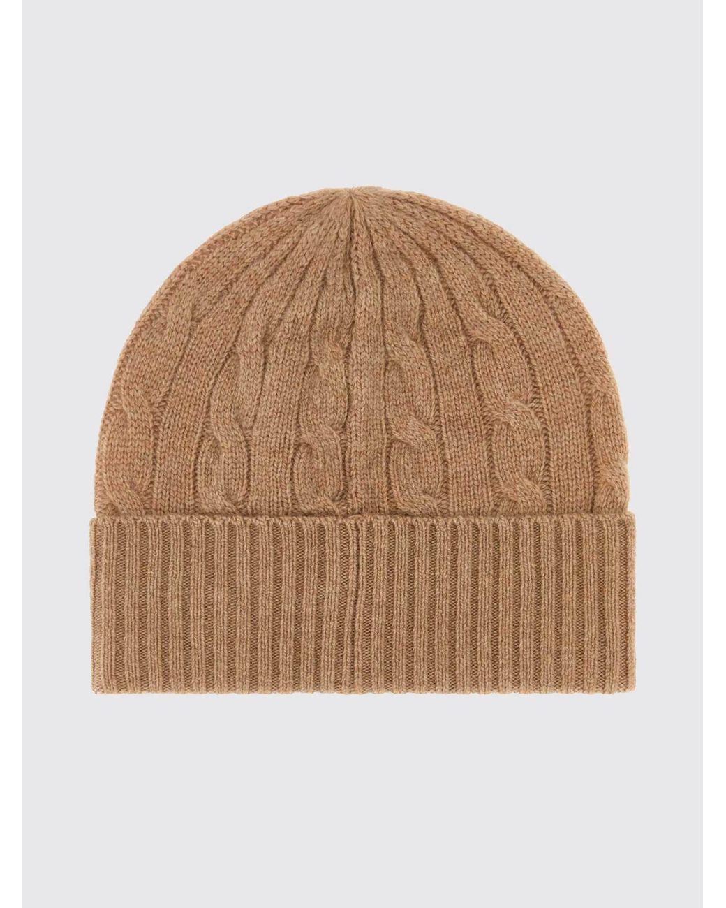 Polo Ralph Lauren Natural Wool And Cashmere Beanie With Embroidered Logo