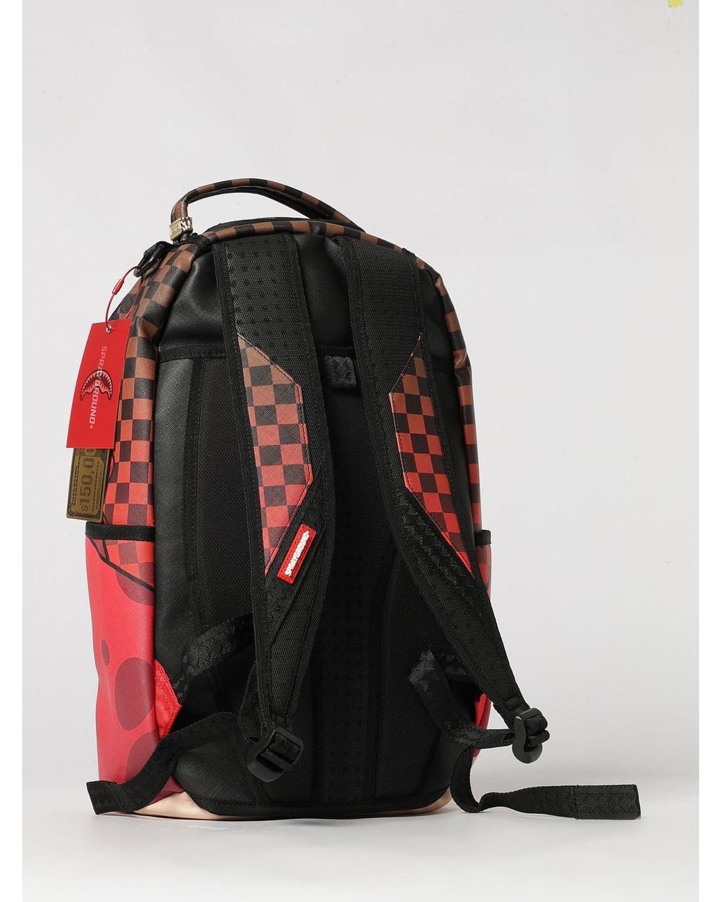 Sprayground Red Money Boy Chillin Graphic Print Backpack With Laptop Pocket for men