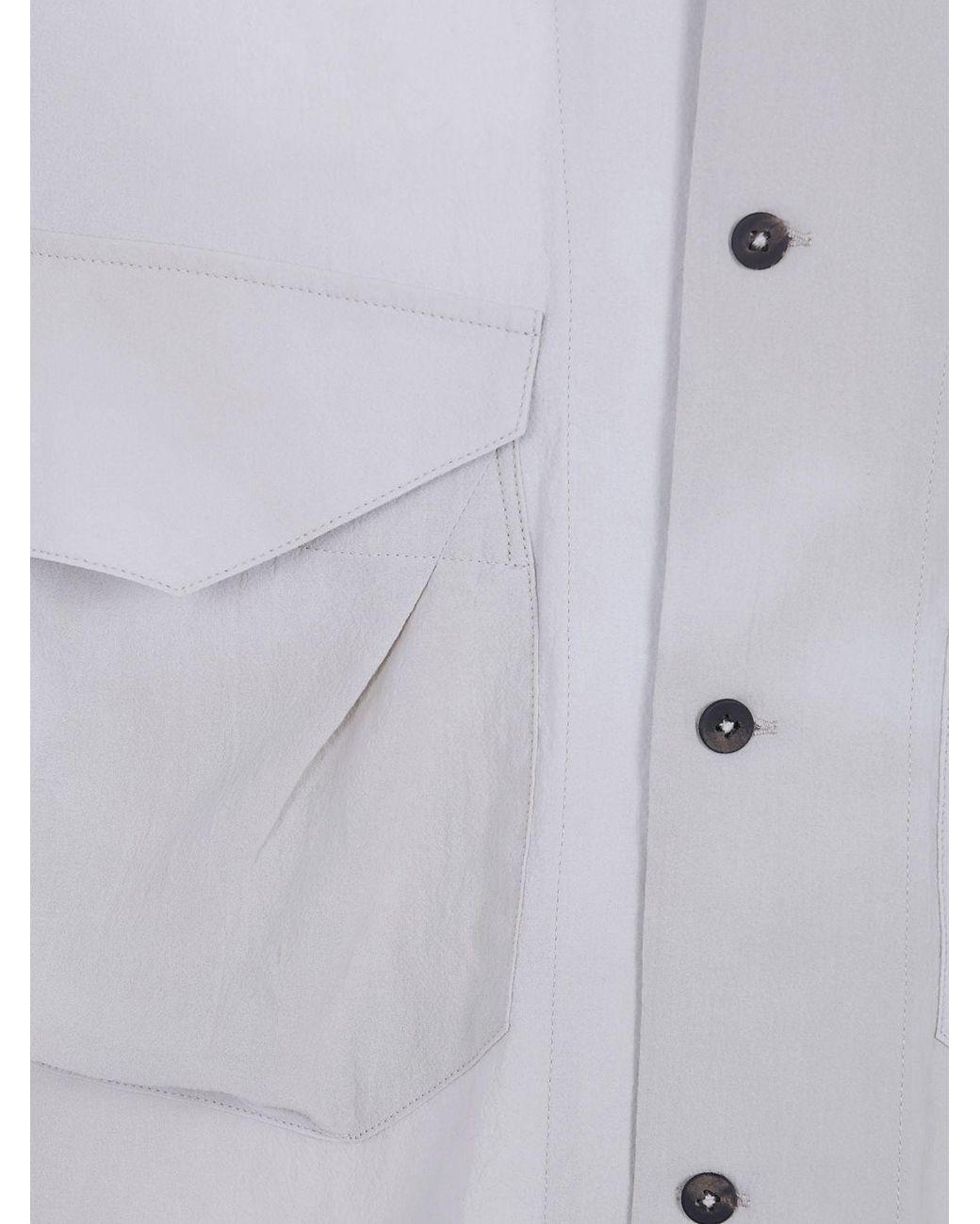 Ziggy Chen Gray Cuban Collar Cotton Bowling Shirt for men