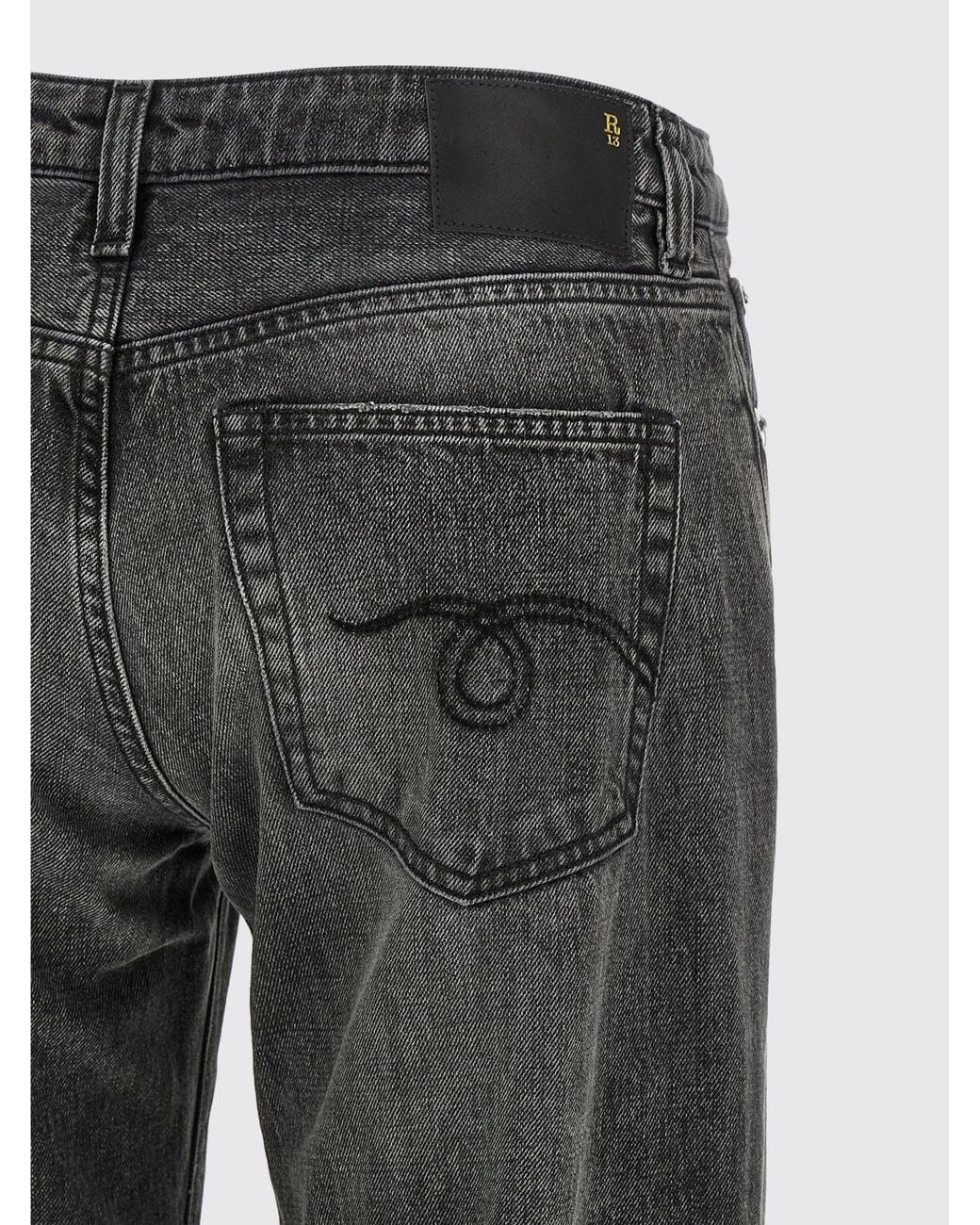 R13 Gray Denim Straight Jeans