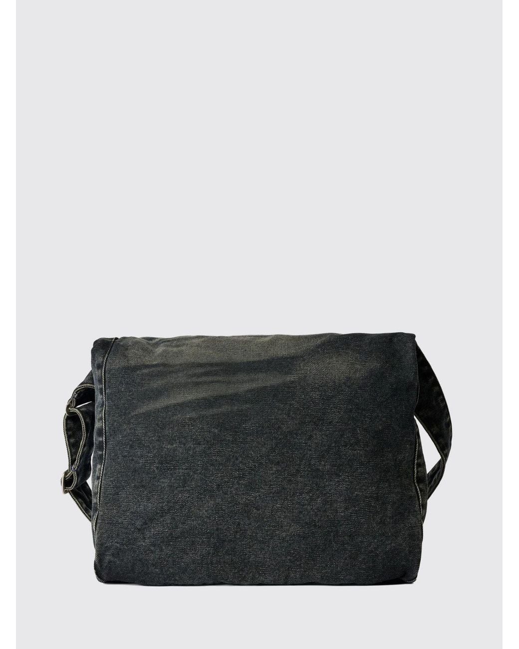 Our Legacy Black Cotton Denim Messenger Bag With Top Handle for men