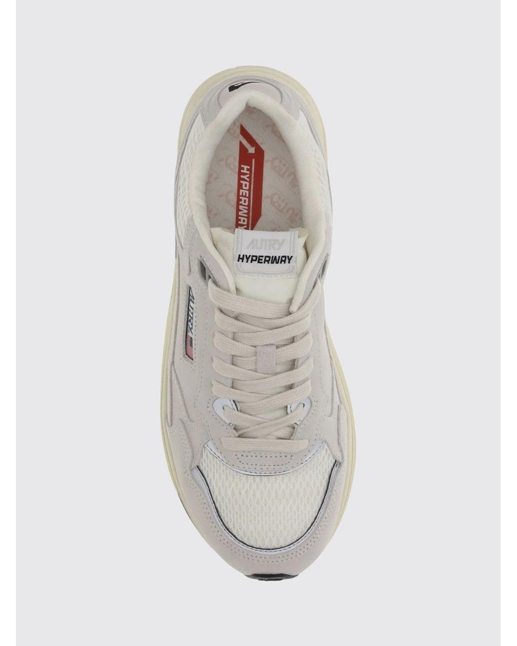 Autry White Hyperway Bicolour Leather And Mesh Low-Top Sneakers for men