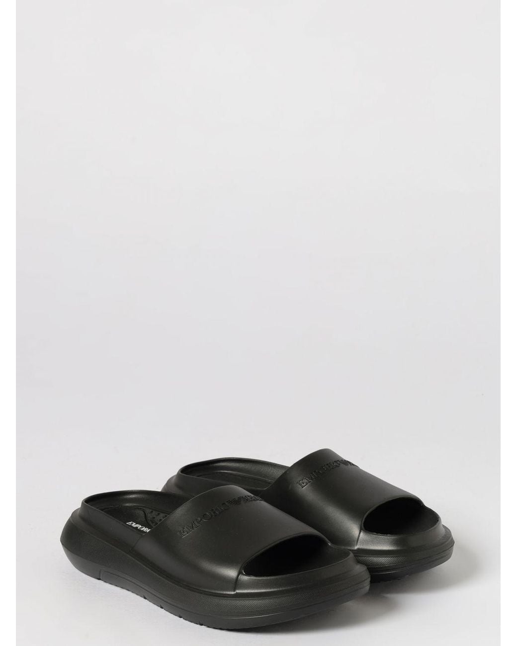 Emporio Armani White Rubber Sliders for men