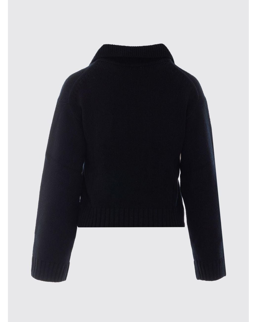 Allude Blue Double-Breasted Wool And Cashmere Blend Cardigan With Classic Collar