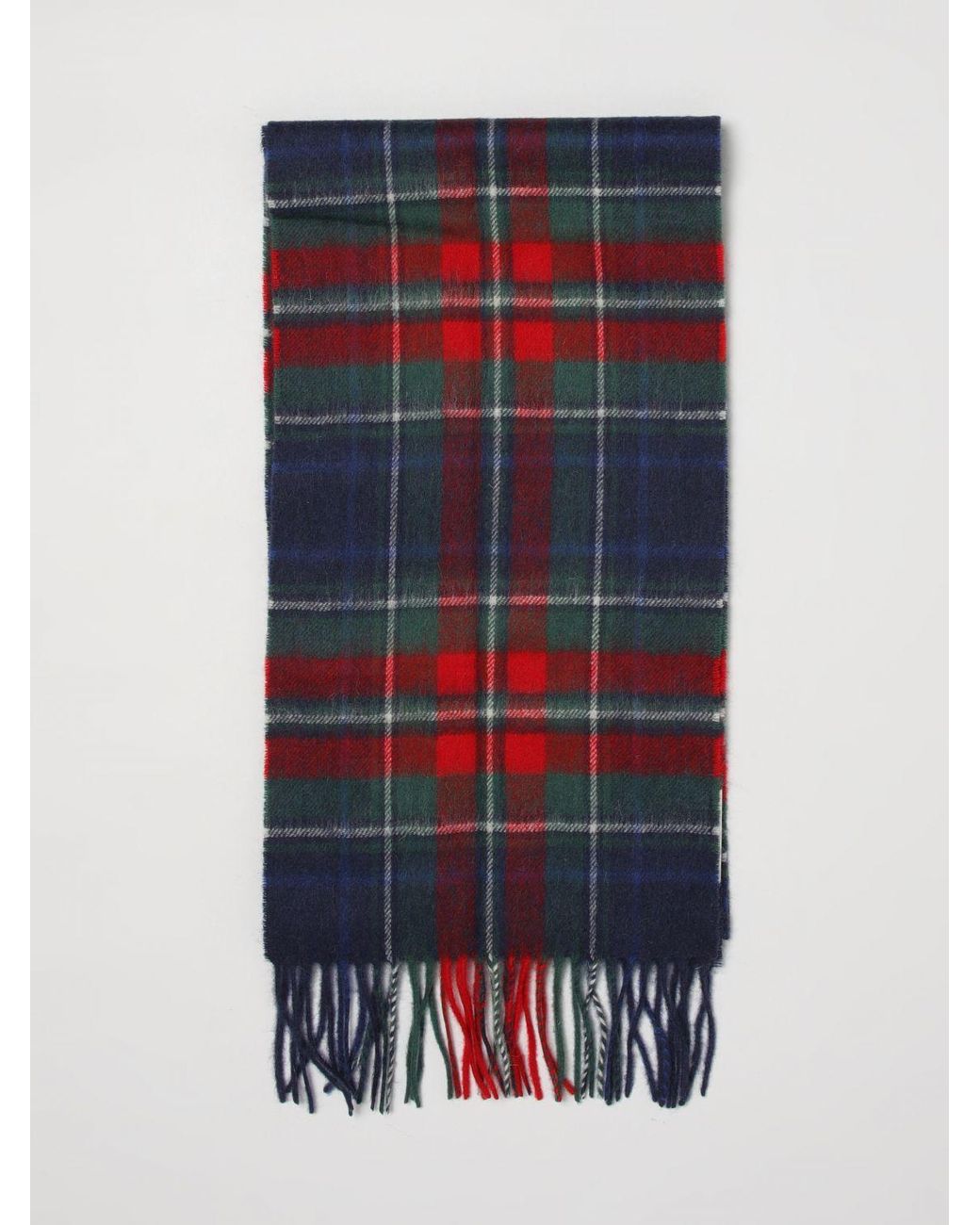 Barbour Blue Tartan Pattern Scarf for men