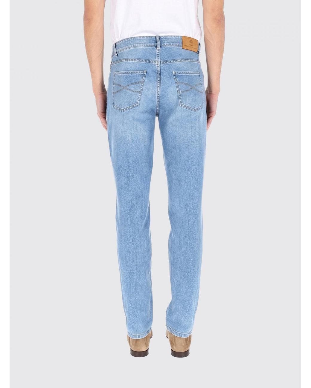 Brunello Cucinelli Blue Slim Fit Stretch Denim Jeans for men
