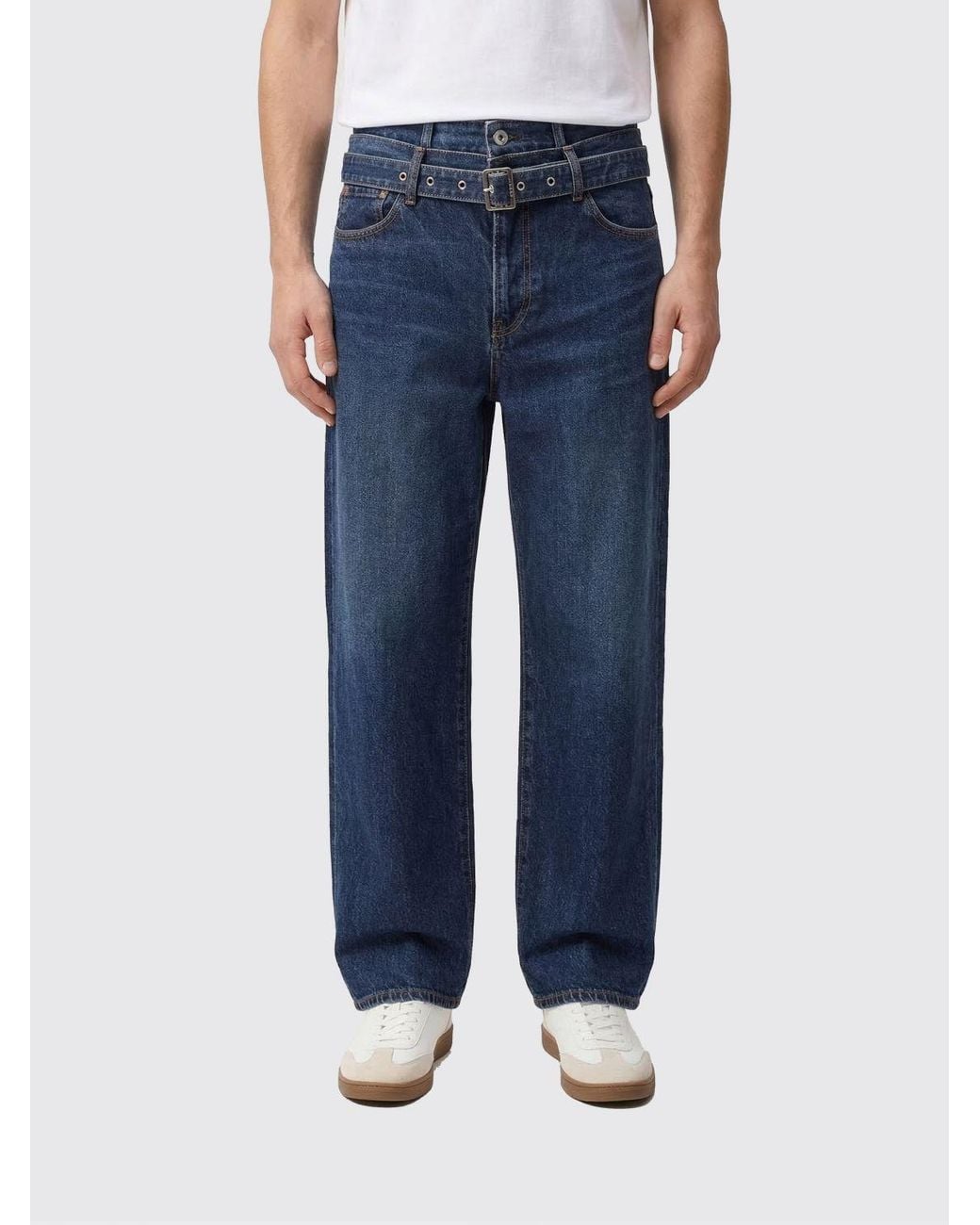 Sacai Blue Cotton Denim Straight Jeans for men