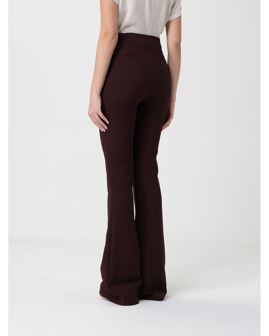 Elisabetta Franchi Brown Crepe Trousers