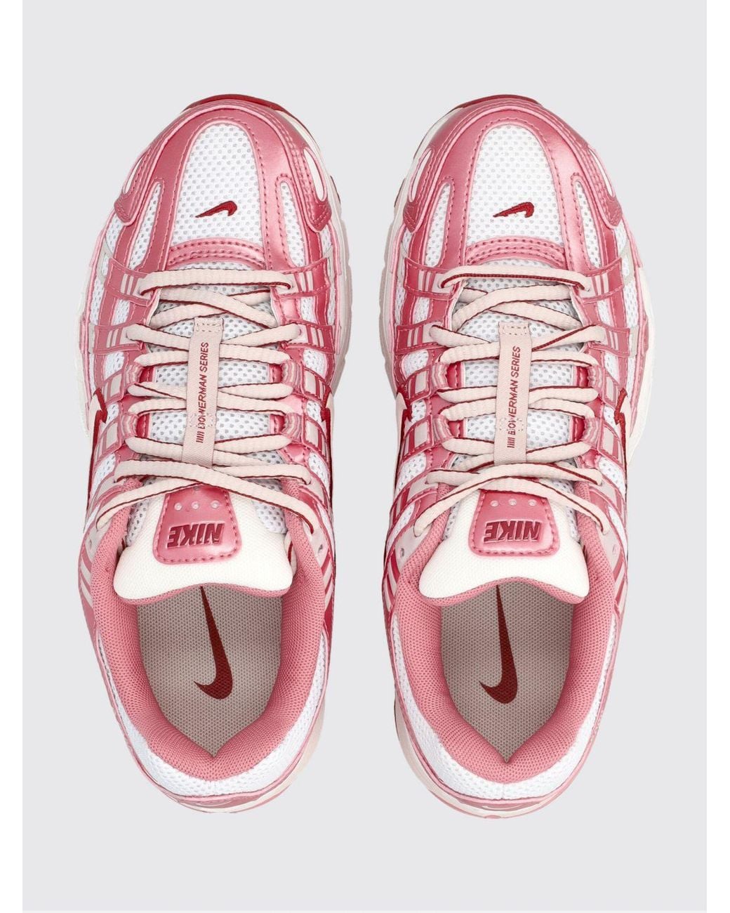 Nike Pink P-6000 Mesh And Rubber Sneakers