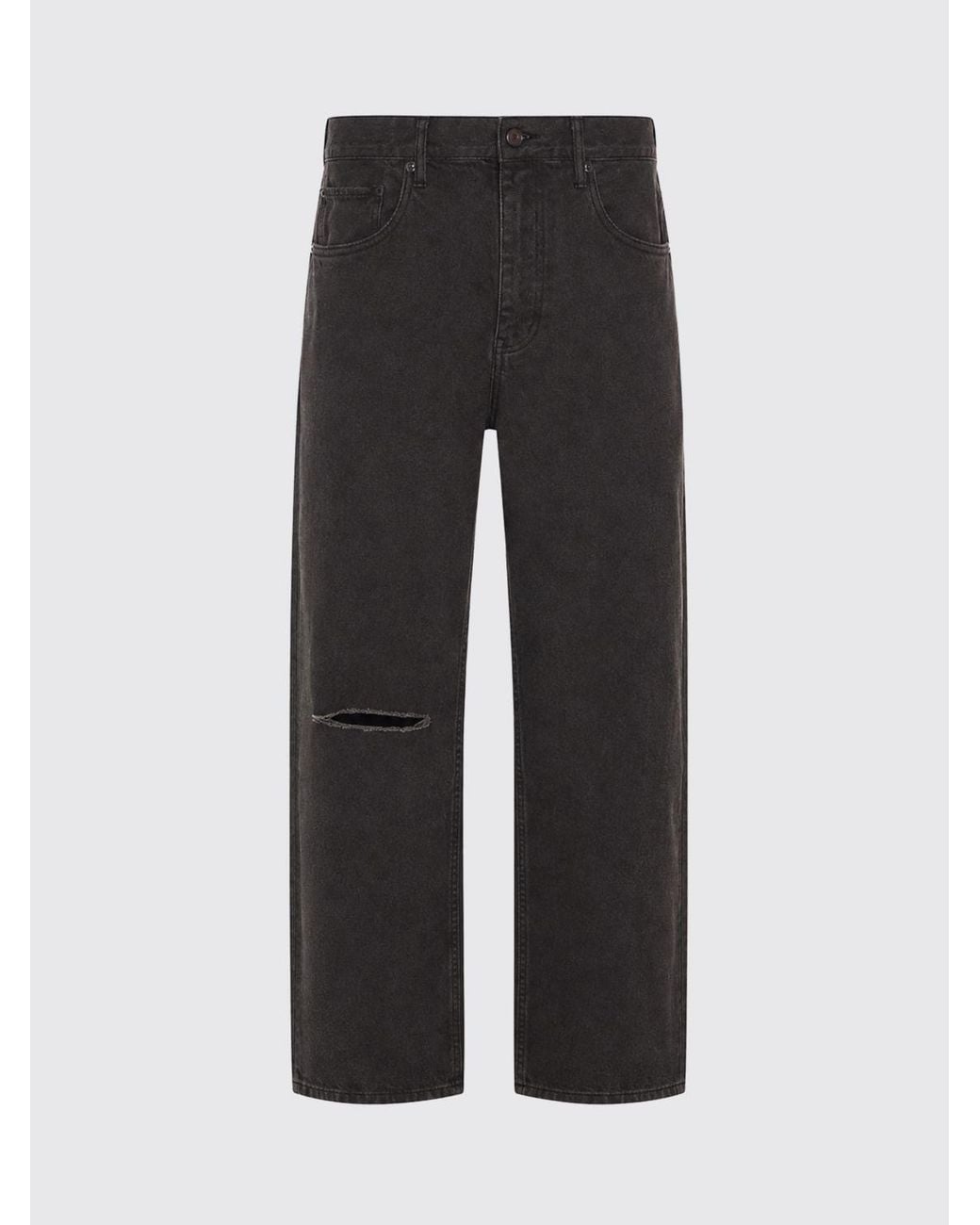 Purple Black Straight-Fit Distressed Cotton Denim Jeans With Worn Effect for men