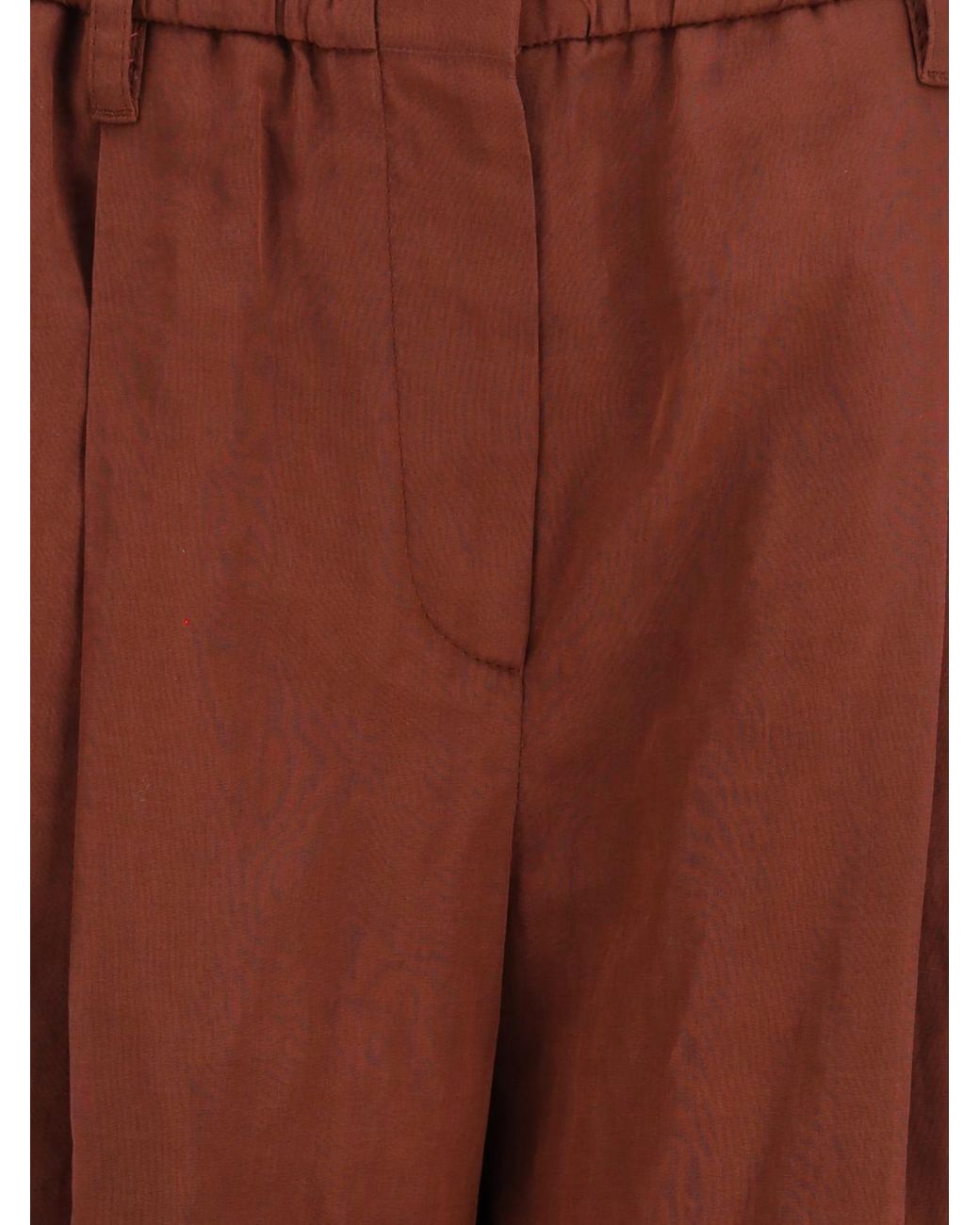 Brunello Cucinelli Brown Wide-Leg Cotton Trousers