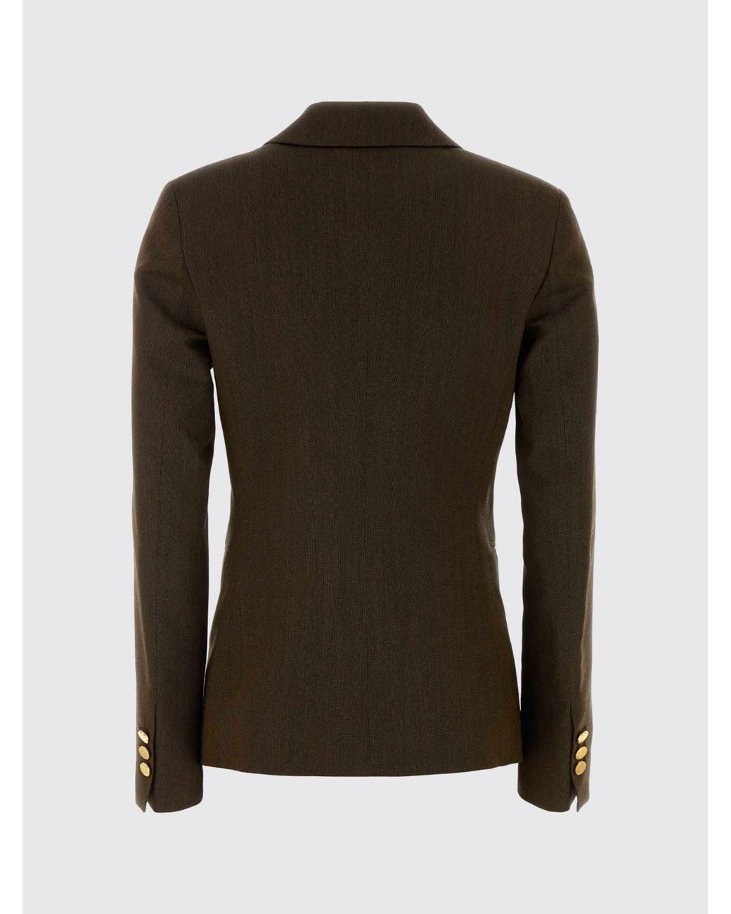 Alberta Ferretti Black Single-Breasted Virgin Wool Blend Cropped Blazer With Peaked Lapels