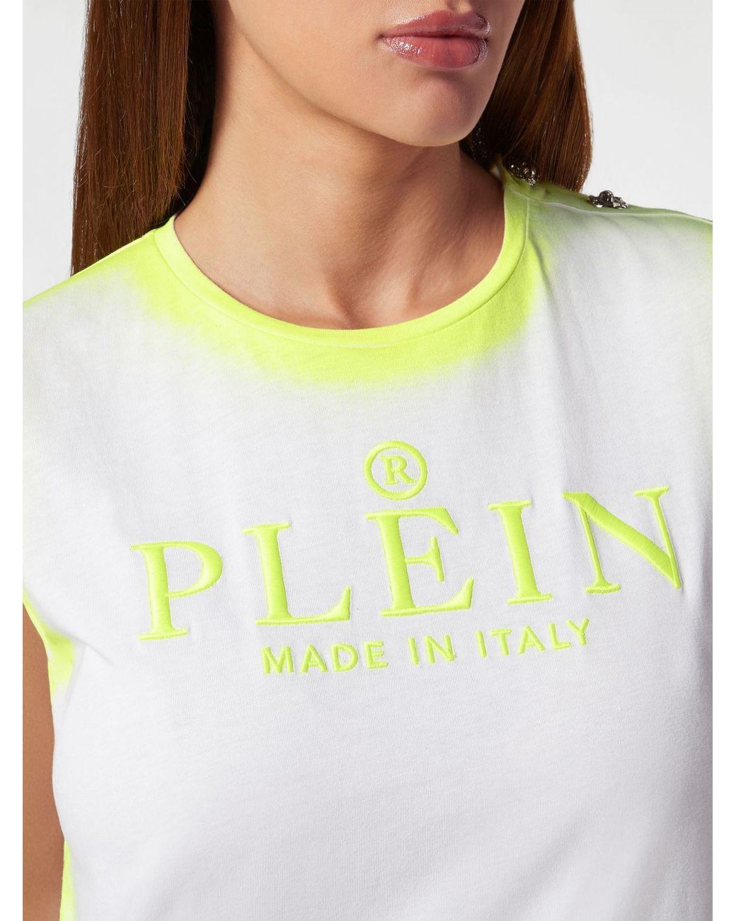 Philipp Plein White Sleeveless Slim Fit Top