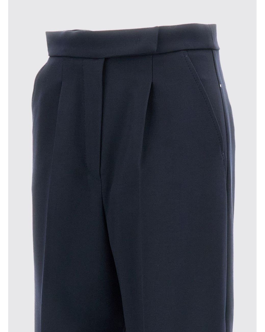 Max Mara Blue Virgin Wool Trousers