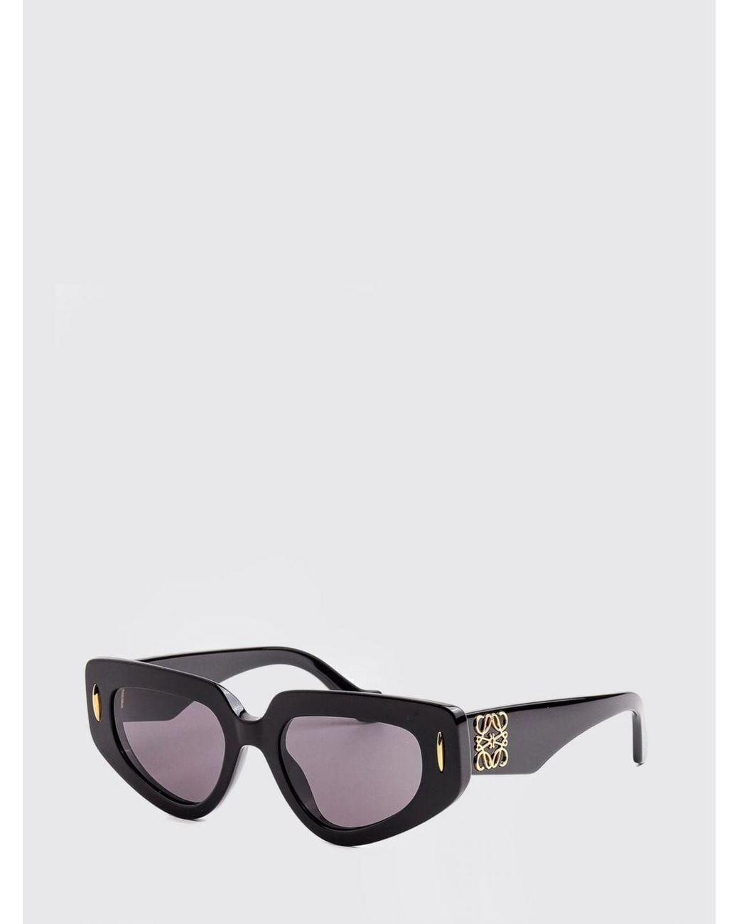Loewe Gray Anagram Flared Cat-Eye Acetate Sunglasses With Contrast Logo