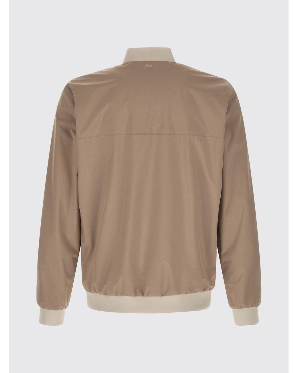Herno Natural Technical Polyester Bomber Jacket With Ribbed-Knit Collar And Cuffs for men