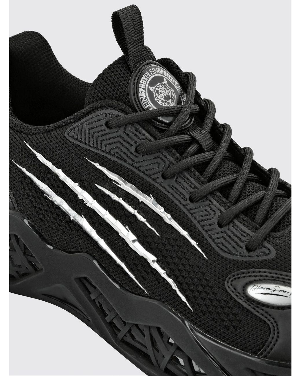 Philipp Plein Black Lace-Up Low-Top Sneakers for men