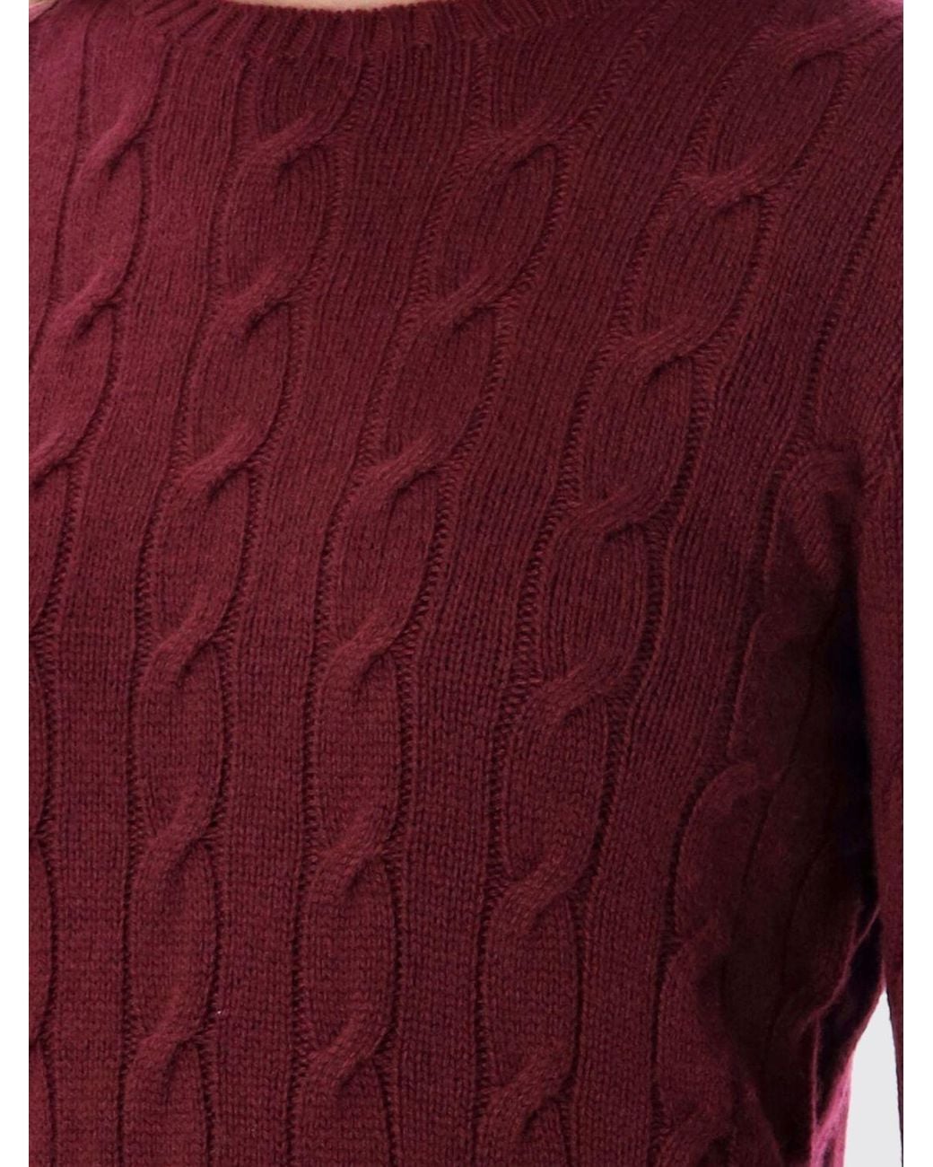 Ralph Lauren Red Slim Fit Pure Cashmere Crewneck Jumper