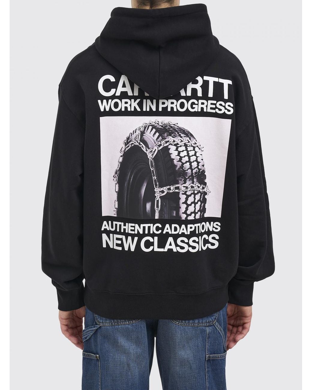 Carhartt Black Printed Cotton Hoodie for men