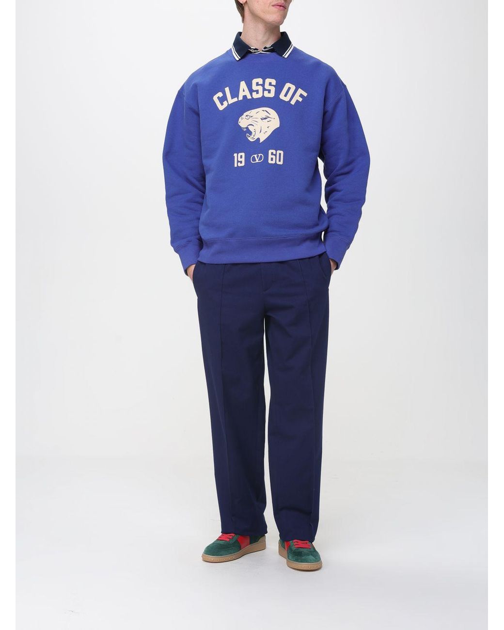 Valentino Blue Class Of 1960 Vlogo Crewneck Sweatshirt for men