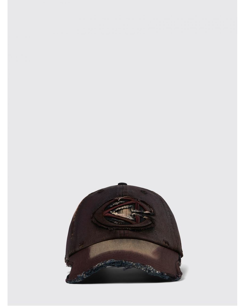 CAMPERLAB Black Distorted Washed Sprayed Used Cotton Hat