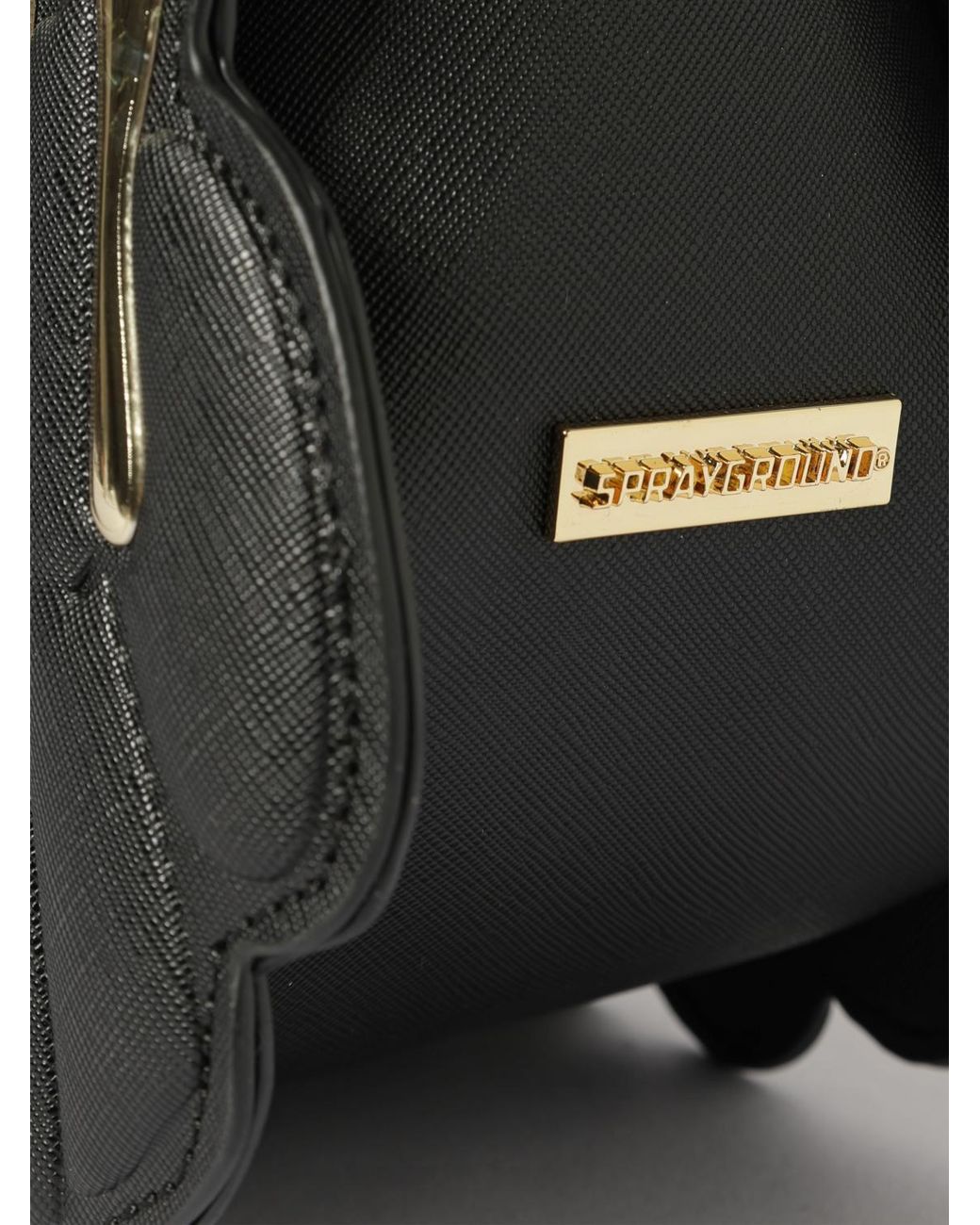 Sprayground Black And Dangerous Saffiano Synthetic Leather Bag