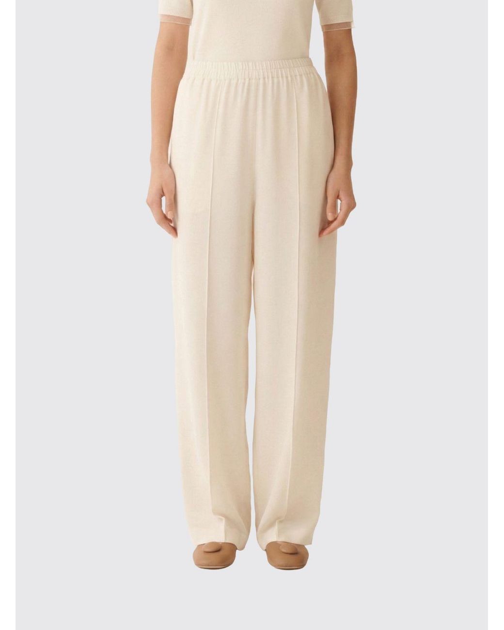 Fabiana Filippi Natural Linen Blend Palazzo Trousers