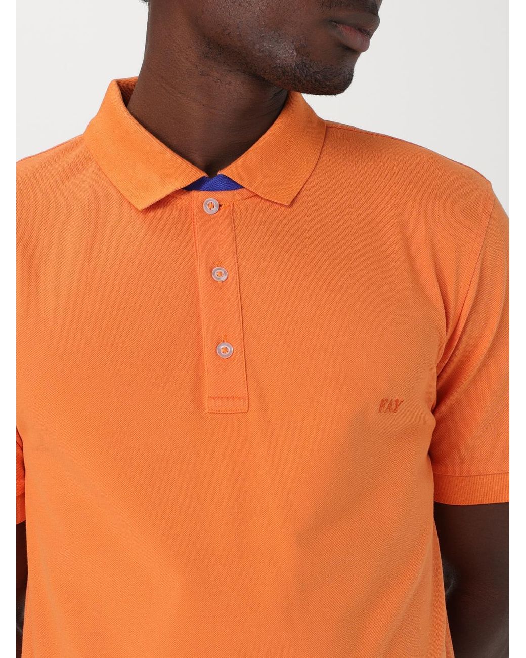 Fay Orange Polo Shirts for men