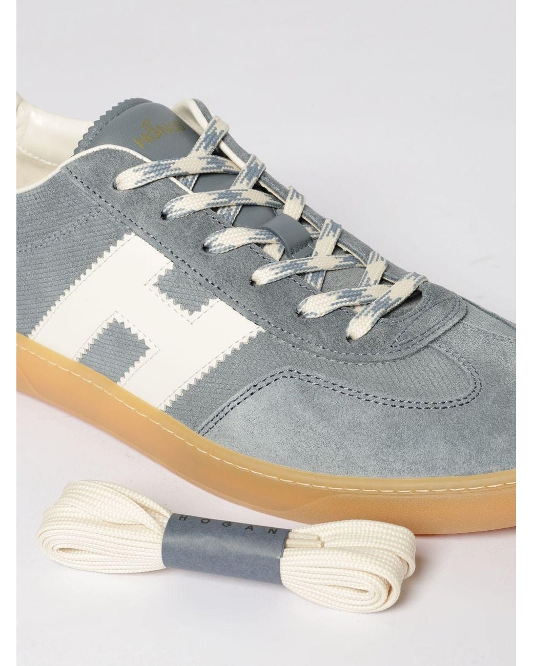 Hogan White Cool Suede Sneakers for men