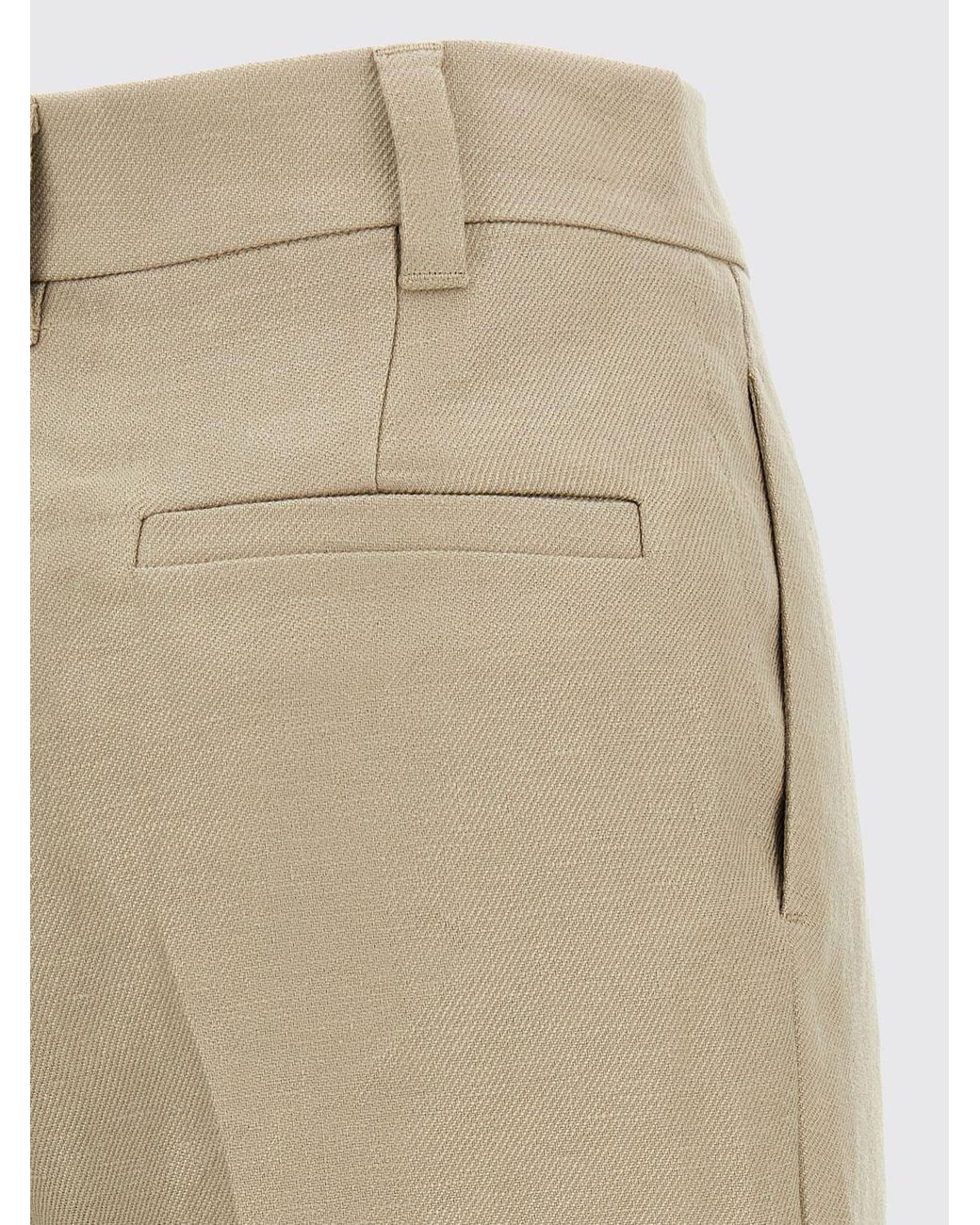 Brunello Cucinelli Natural Linen Palazzo Trousers