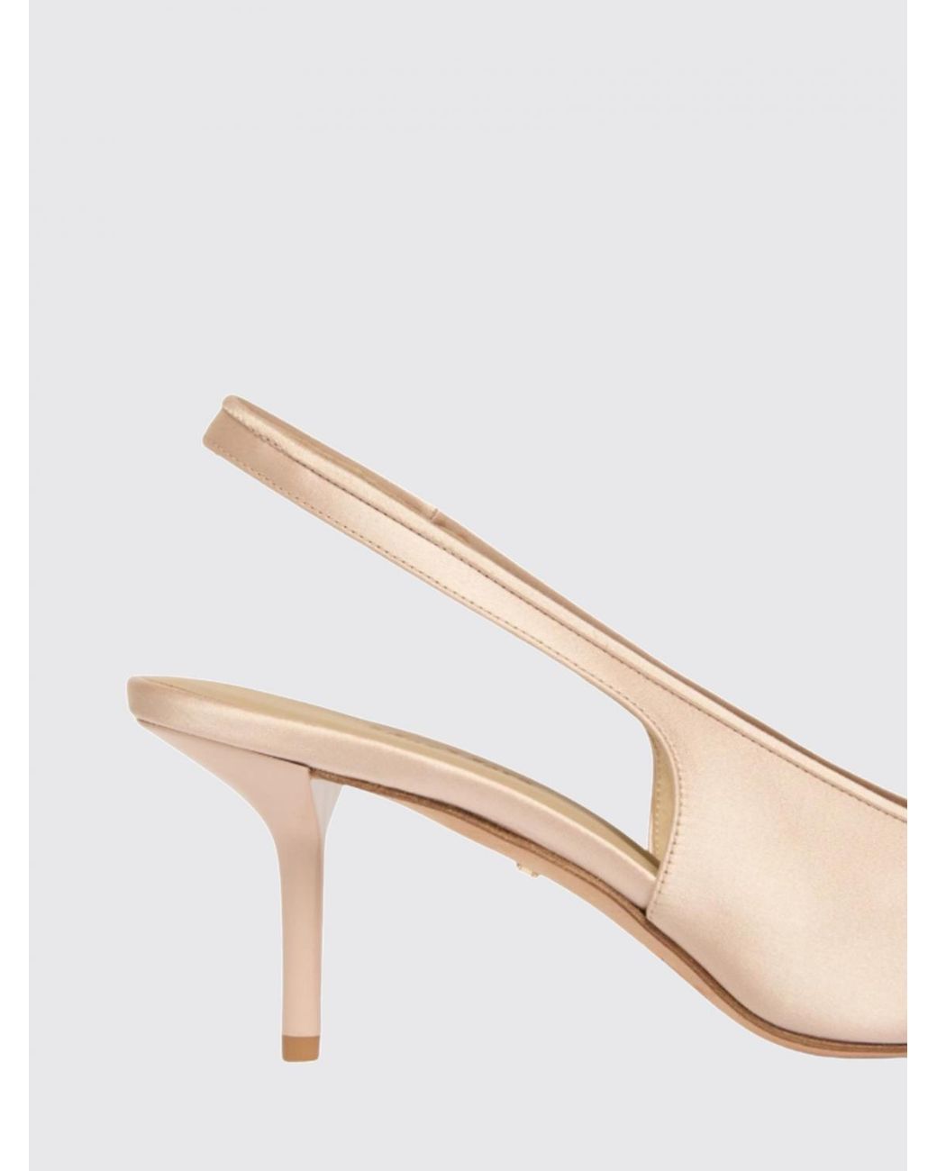 Max Mara Natural Airone Satin Slingback Pumps With Medium Stiletto Heel