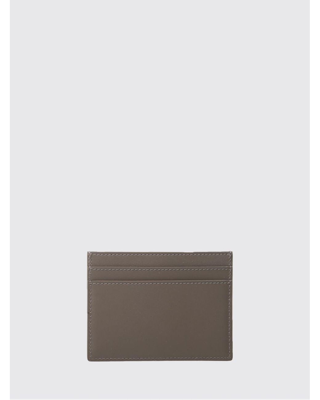 Saint Laurent Gray Flat Calfskin Card Holder With Laminated Logo for men