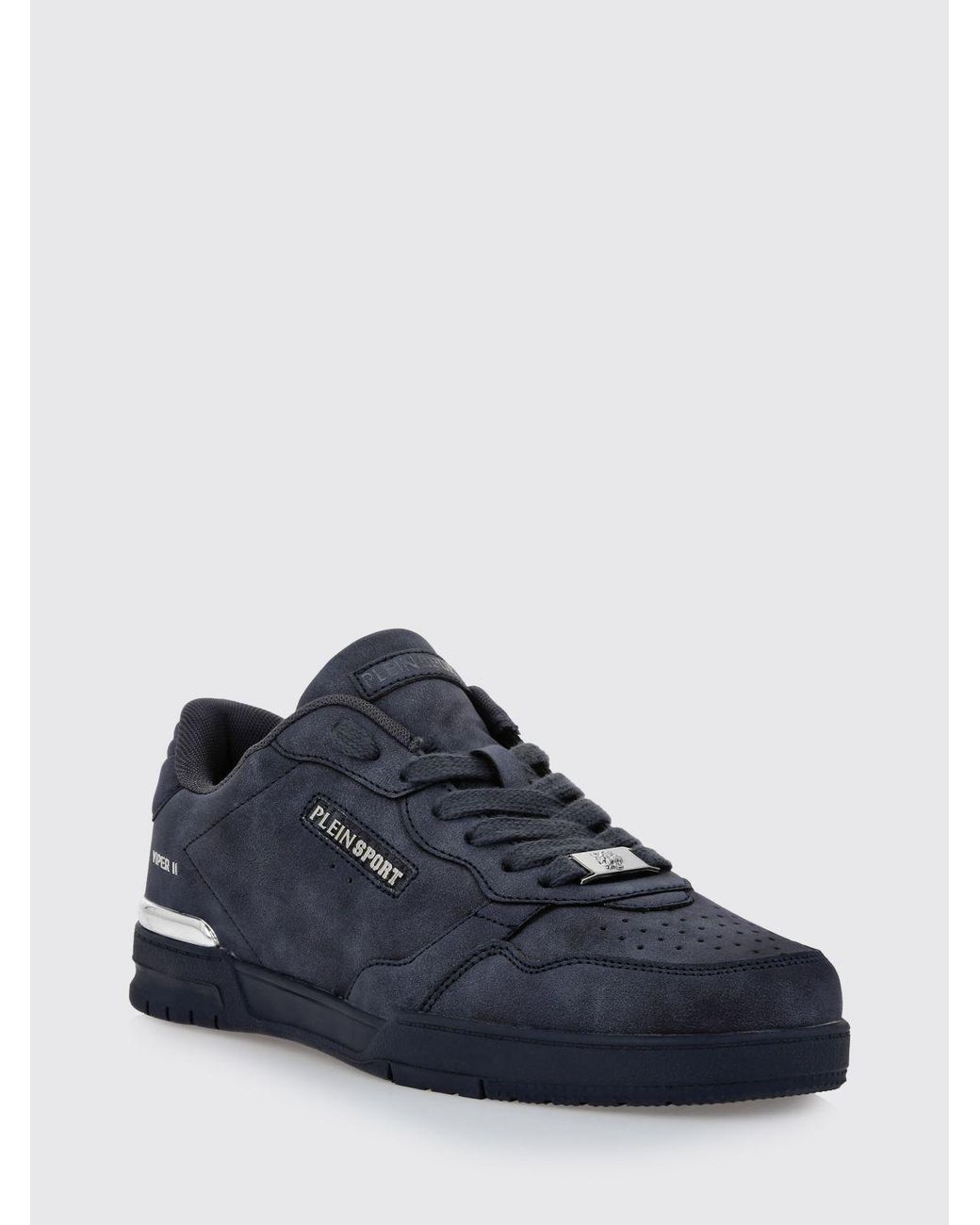 Philipp Plein Blue Nabuk Eco Leather Lo-Top Sneakers for men