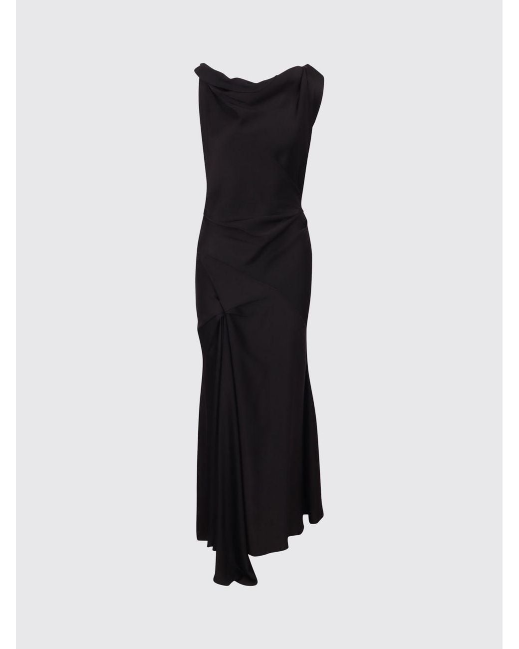 Victoria Beckham Black Posy Asymmetrical Off-The-Shoulder Crêpe Midi Dress