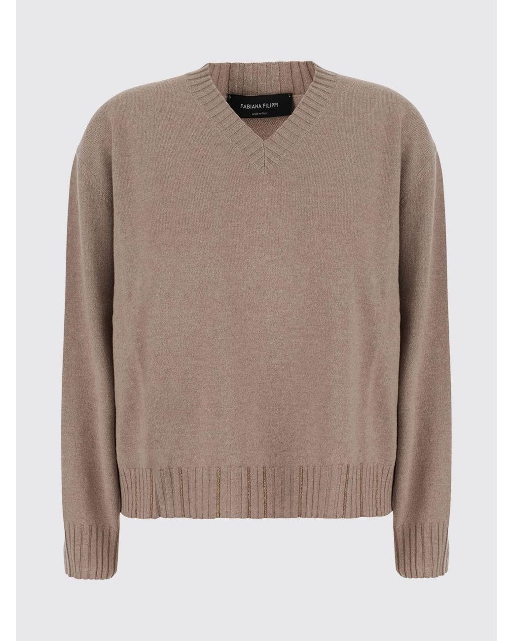 Fabiana Filippi Brown V-Neck Jumper