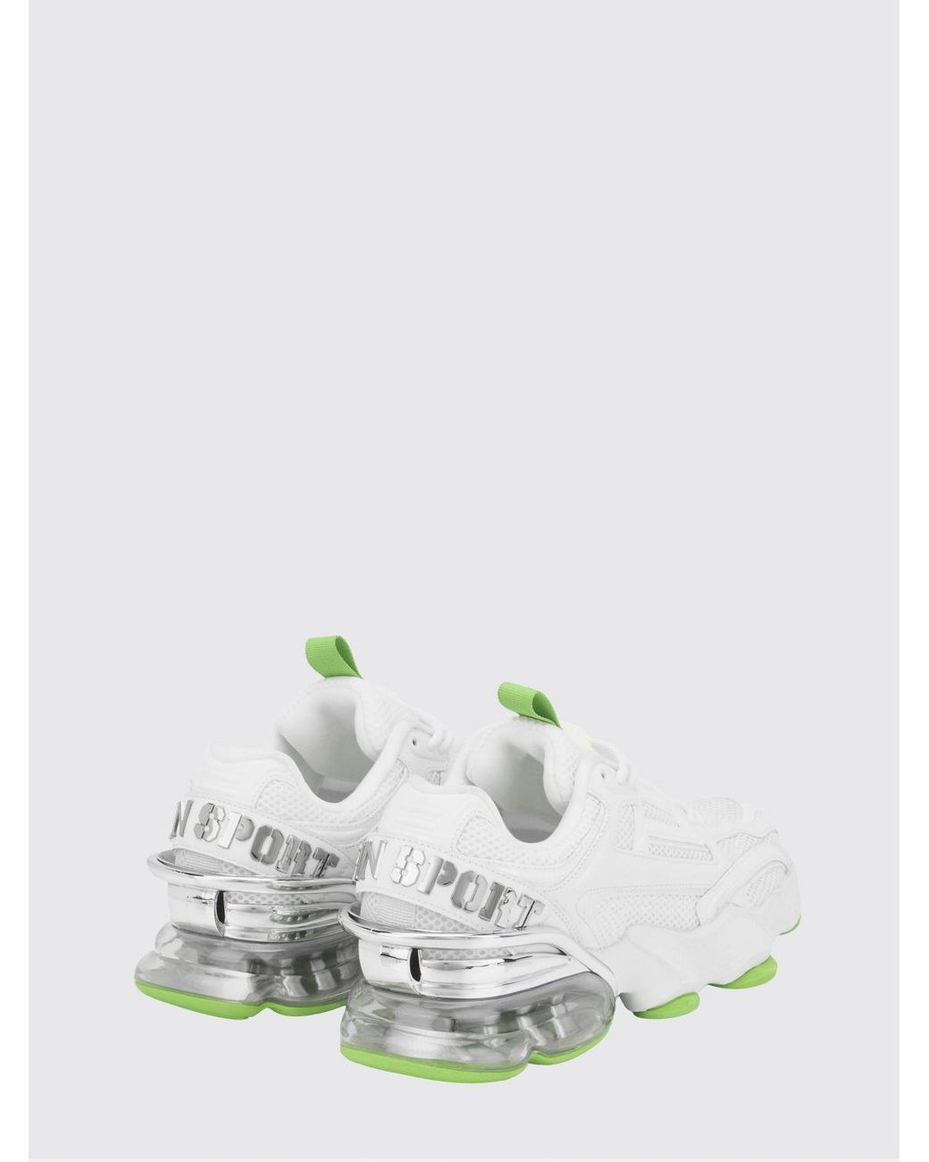 Philipp Plein White Runner Ps Thunder Mix Low-Top Mesh Sneakers With Notched Sole for men
