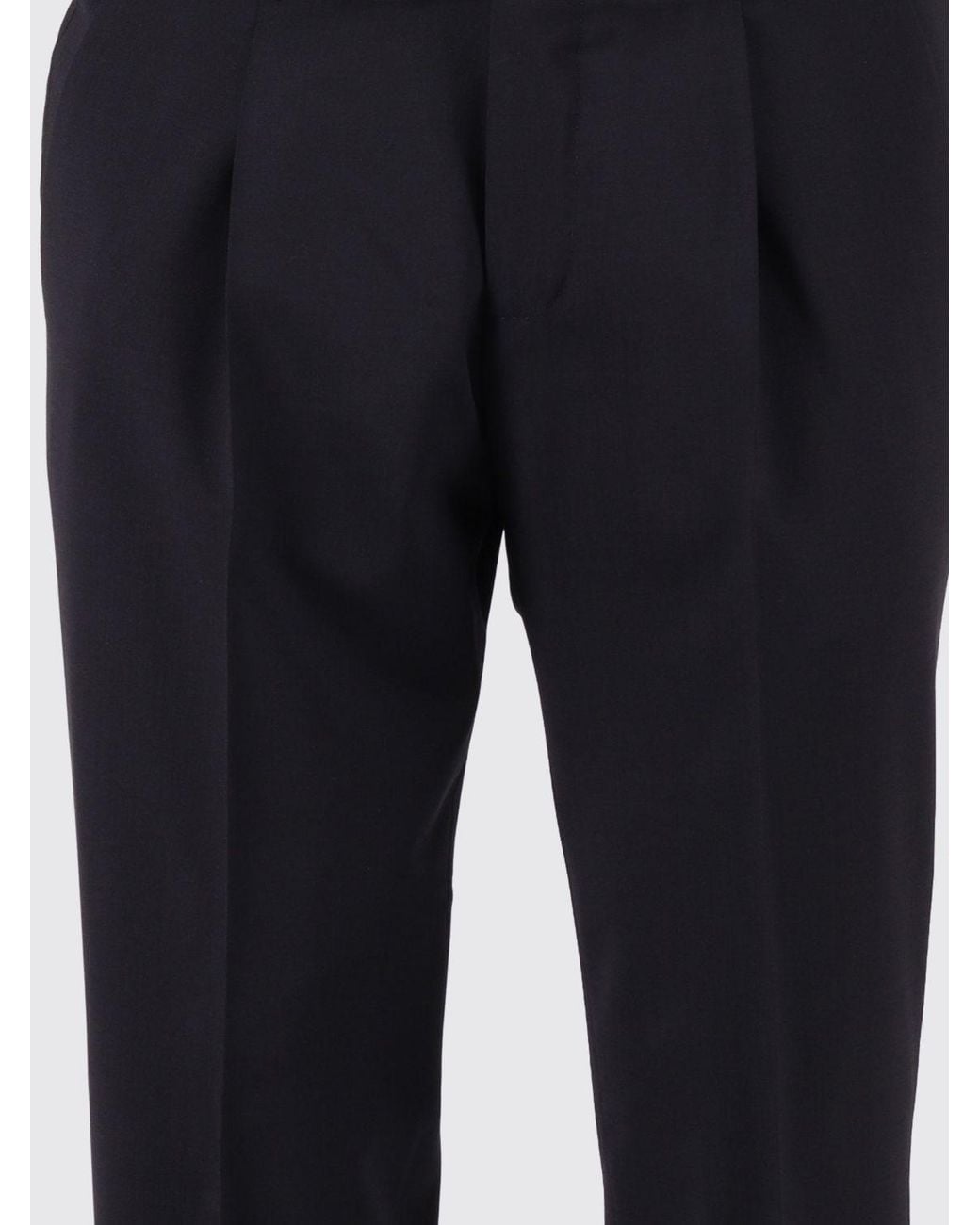 PT01 Black Stretch Virgin Wool Tailored Trousers for men