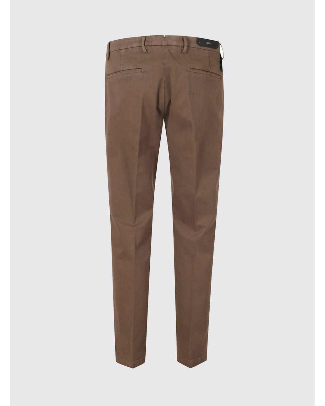 Briglia 1949 Brown Tiberio Slim Fit Cotton Blend Tailored Trousers for men