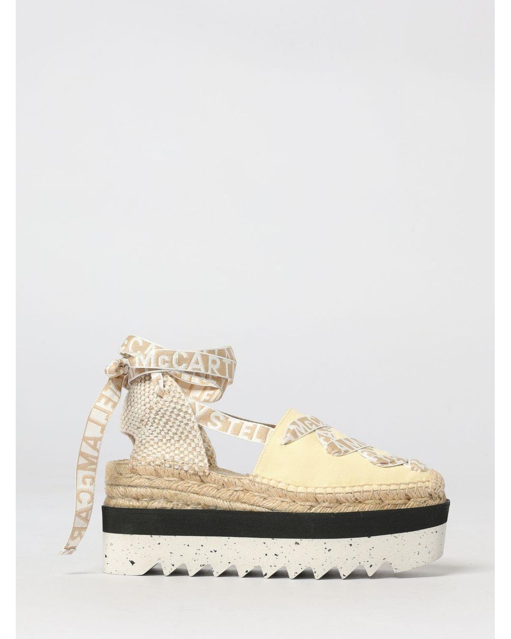 Stella McCartney Natural Gaia Organic Cotton Canvas Wedge Espadrilles