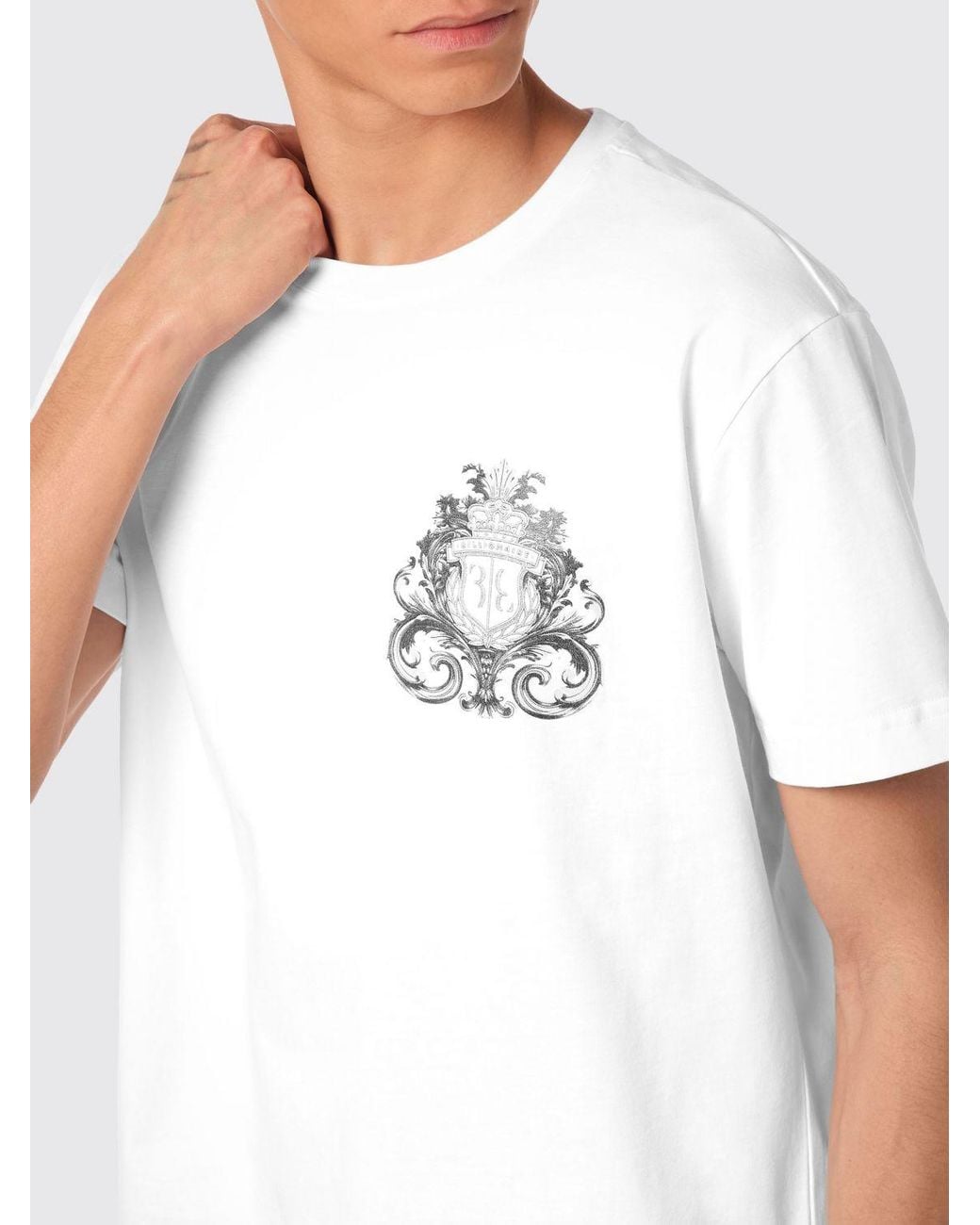 Billionaire White Cotton T-Shirt With Logo for men