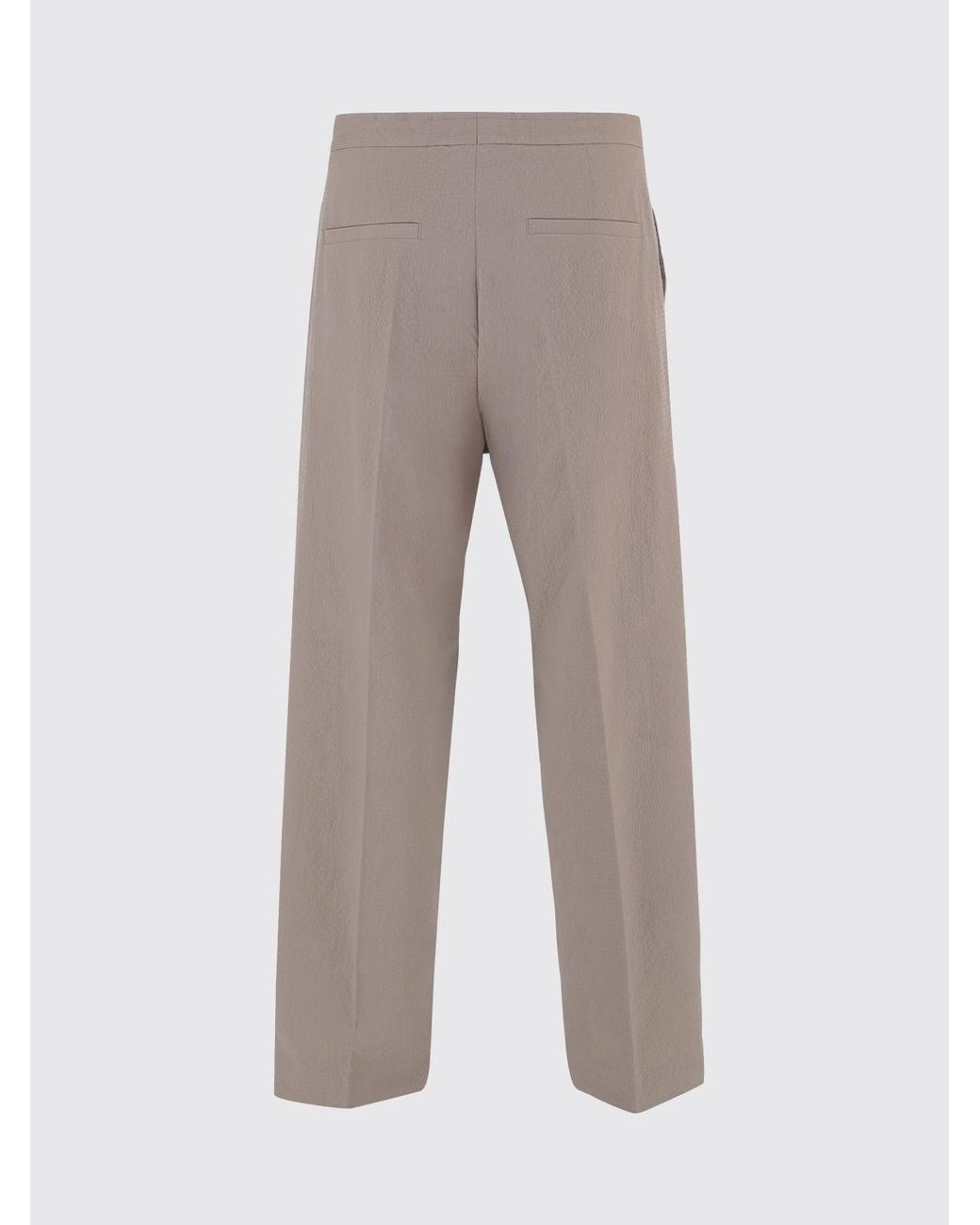 Boss Gray Slim Fit Stretch Cotton Trousers With Drawstring for men