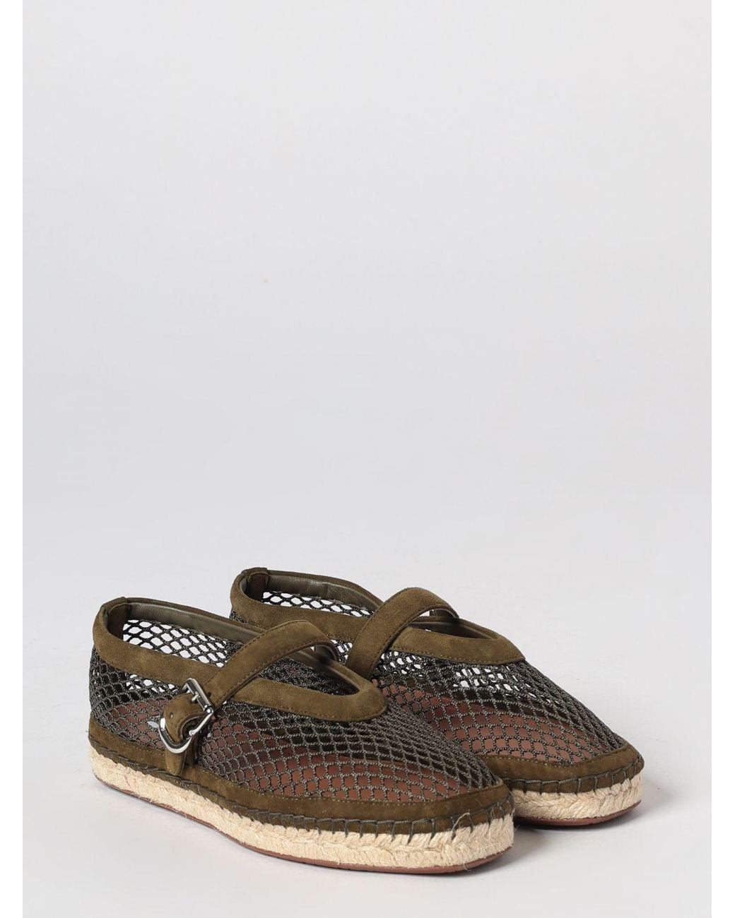 Alaïa White AlaiA Perforated Suede Mary Jane Espadrilles With Jute Sole