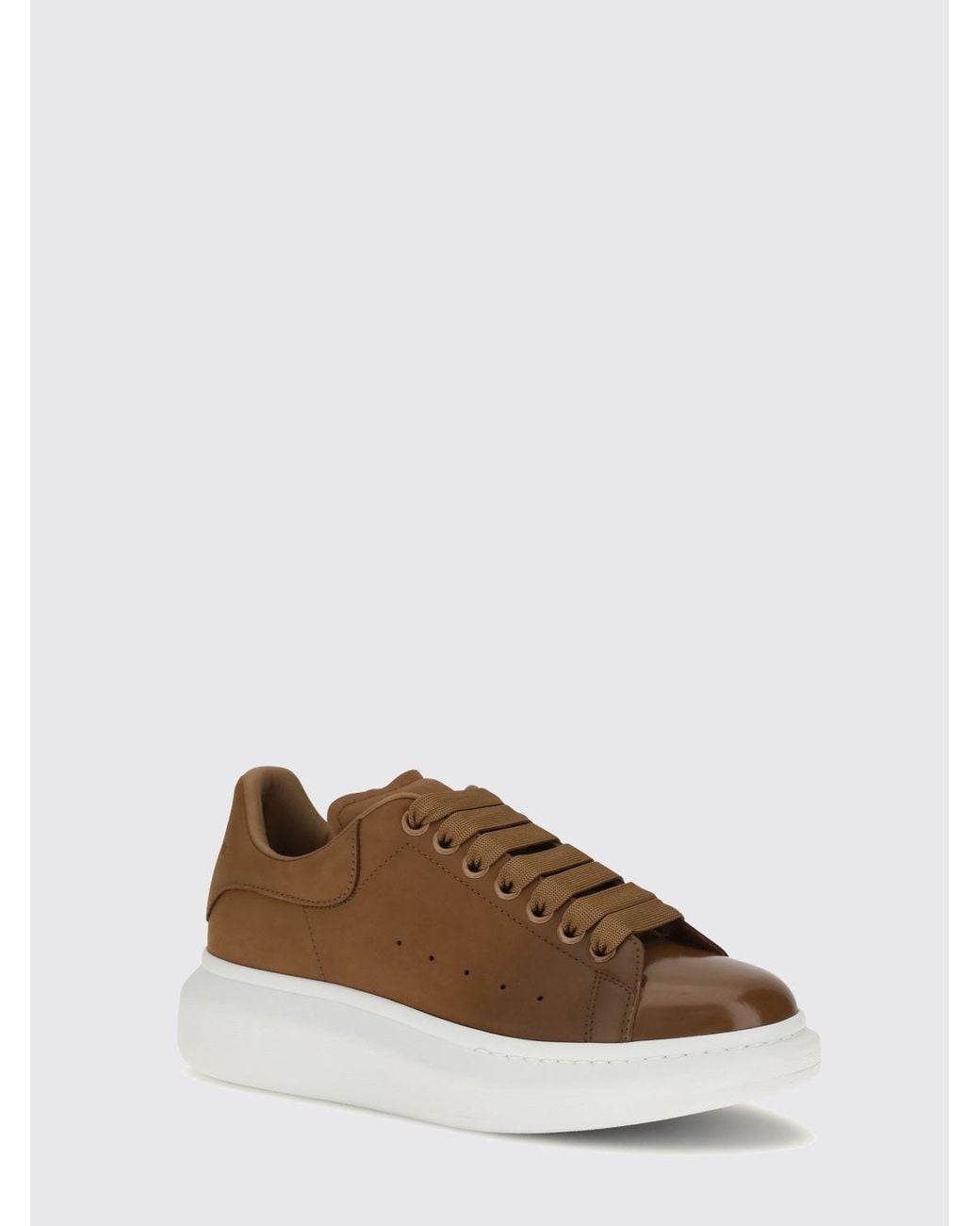 McQueen Brown Oversize Low-Top Calfskin Sneakers With Chunky Sole for men