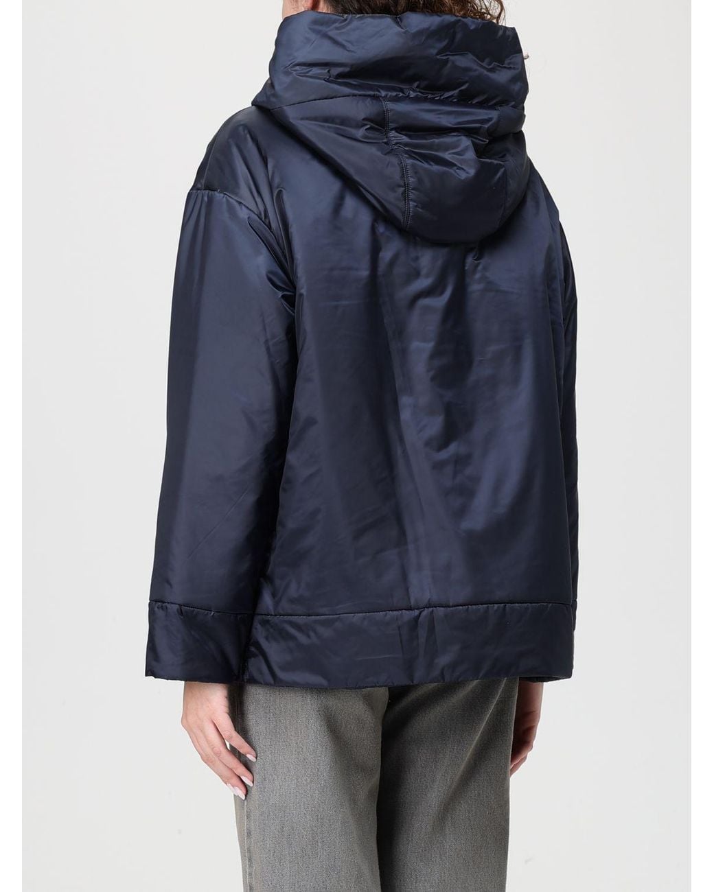 Max Mara Blue Daria Hooded Nylon Puffer Jacket 'S