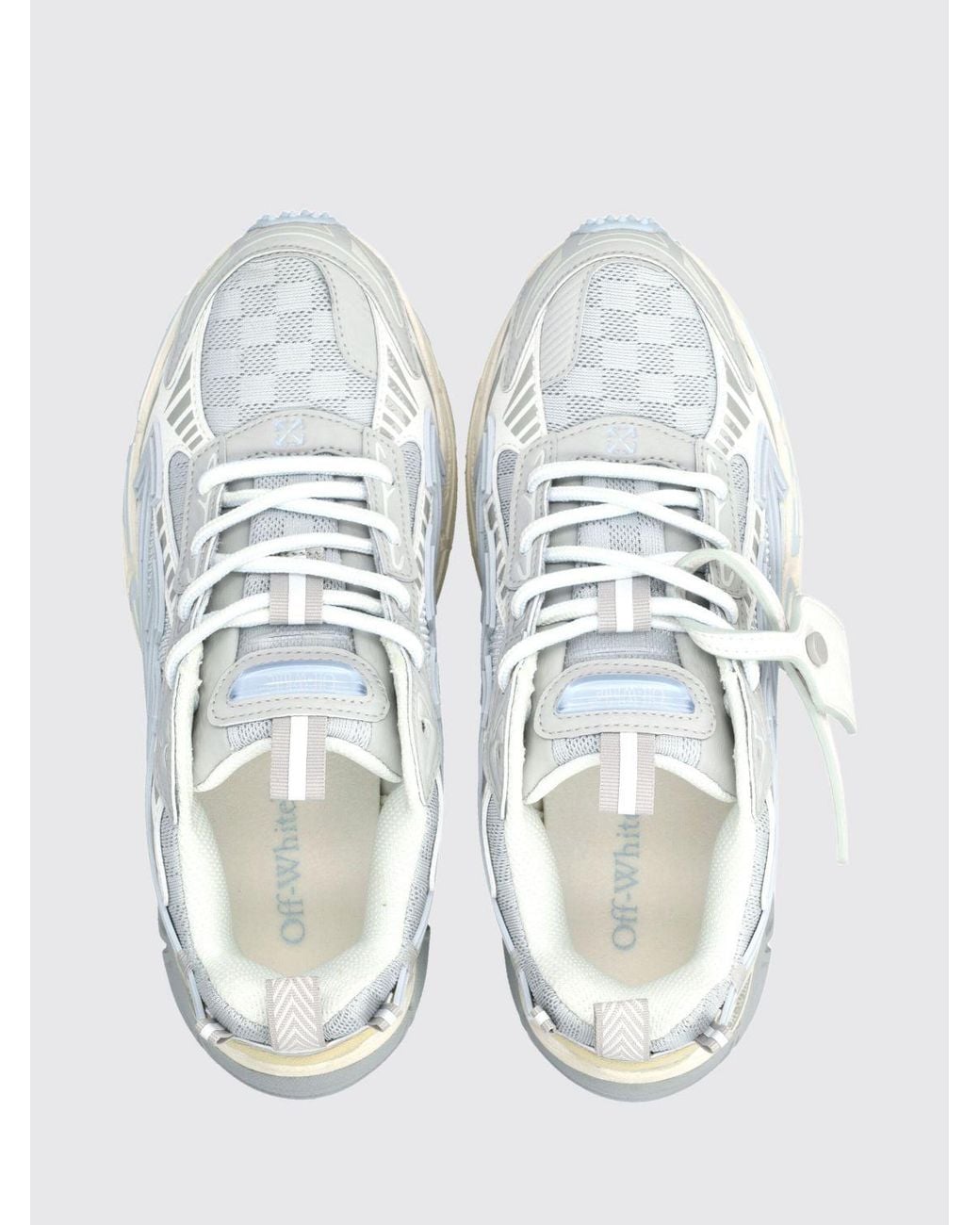 Off-White c/o Virgil Abloh White Be Right Back Low Top Sneakers With Serrated Sole And Mesh Interior