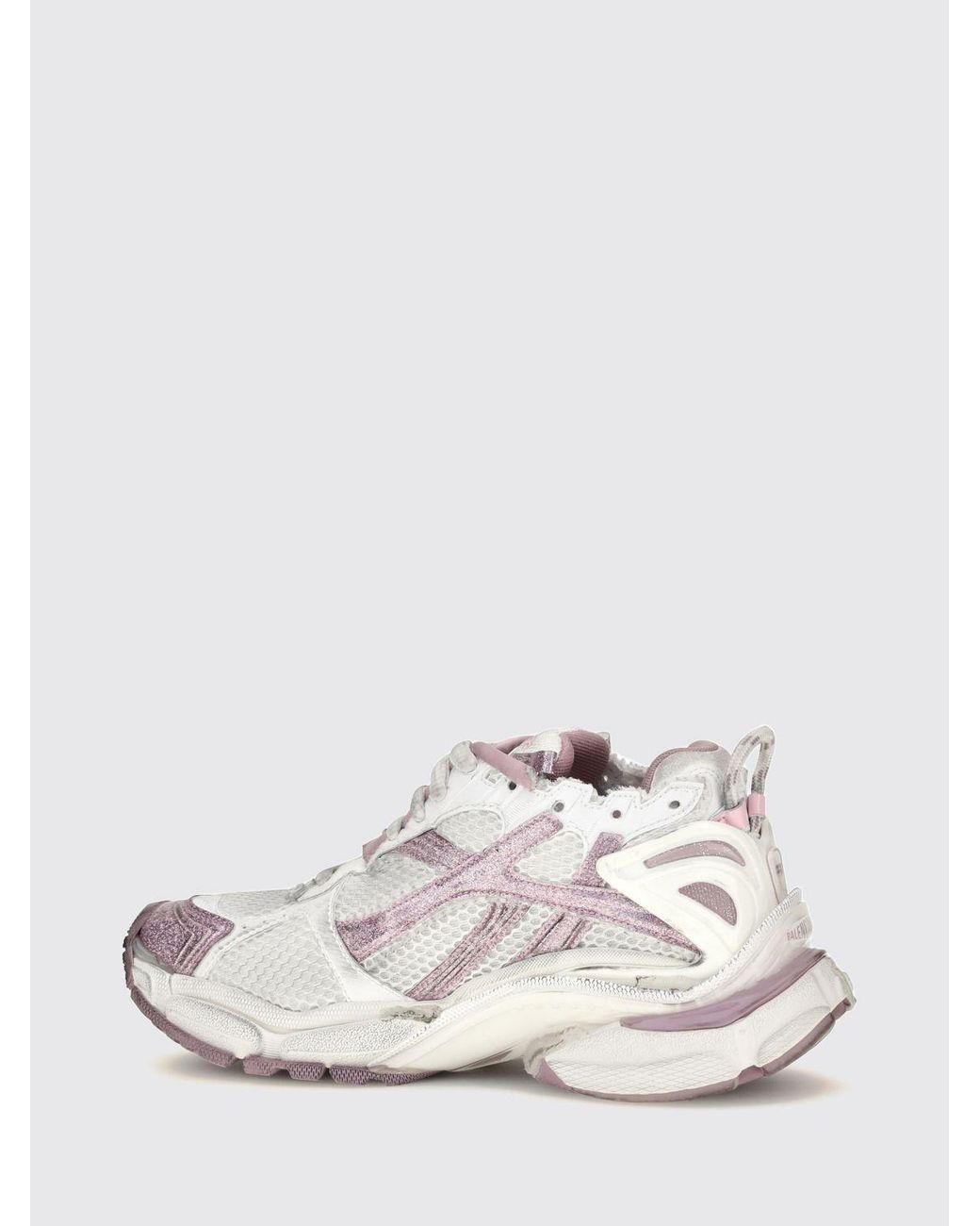 Balenciaga White Runner Distressed-Effect Mesh And Rubber Trainers