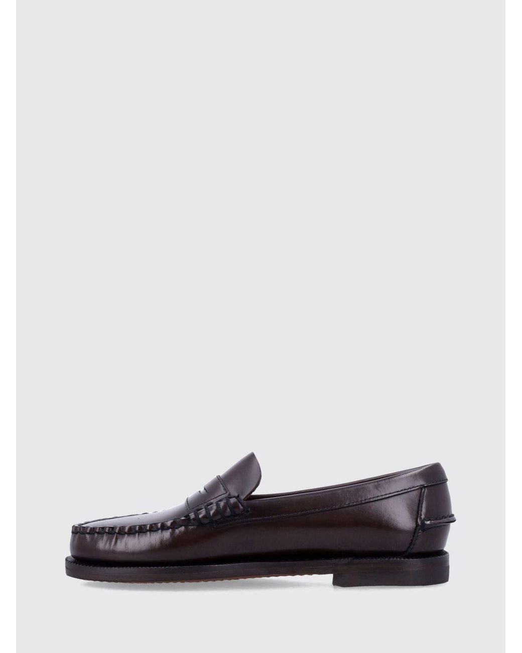 Sebago White Classic Dan Smooth Calfskin Penny Loafers With Saddle Strap