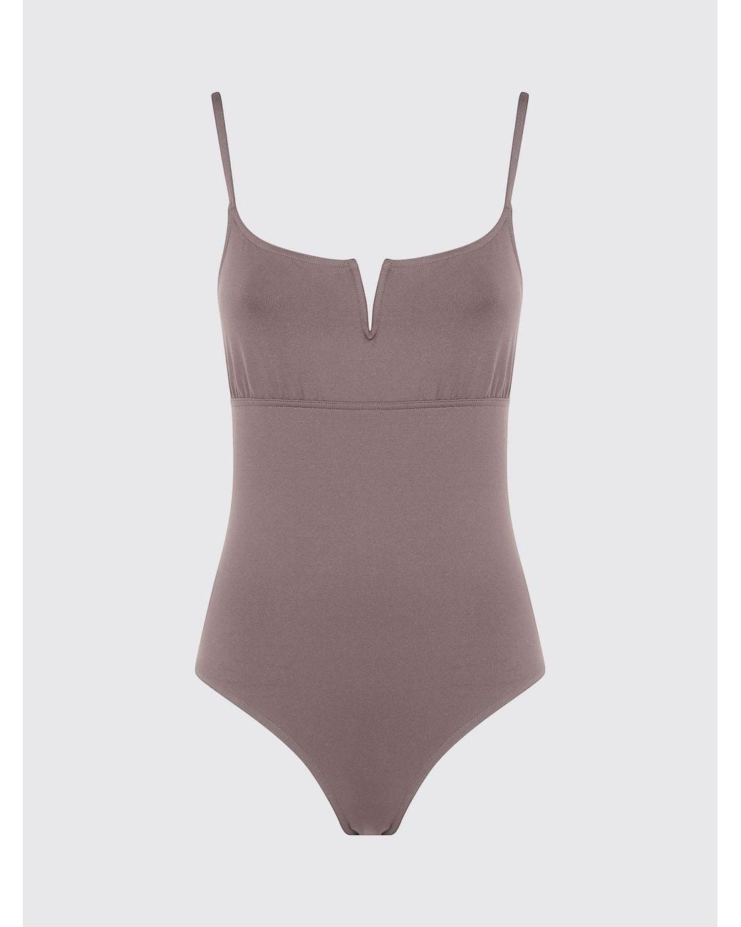 Eres Pink One-Piece Swimsuit With Teardrop Neckline And Thin Straps